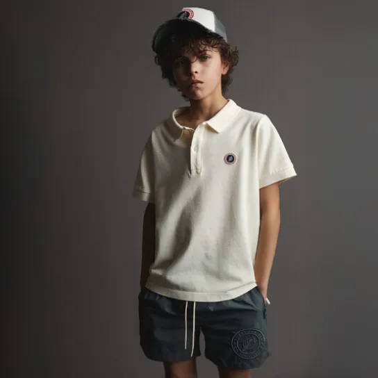 KID FADED POLO MILK