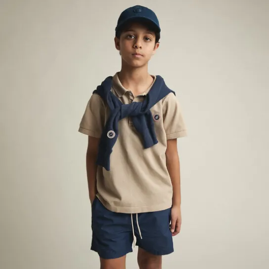 KID FADED POLO WHITE PEPPER