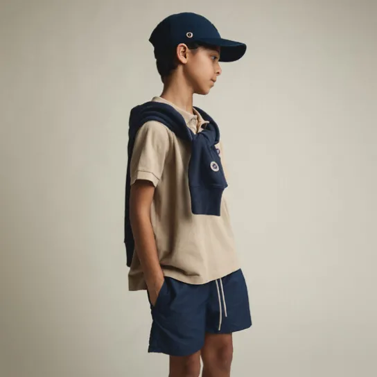 KID FADED POLO WHITE PEPPER