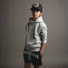 KID ICONIC HOOD GREY MARL