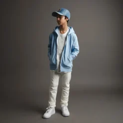 KID ICONIC ZIP VARSITY BLUE